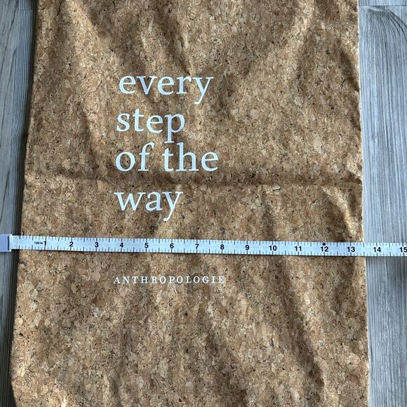 NWOT Anthropologie cork with copper glitter tote bag: “every step of the way” - Picture 5 of 8